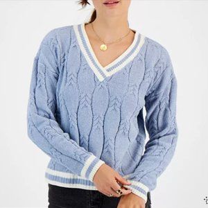 NWT Hippie Rose Blue Combo Sweater L